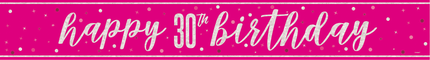 Happy Birthday Banner Rosa 30 Jahre 2.75m