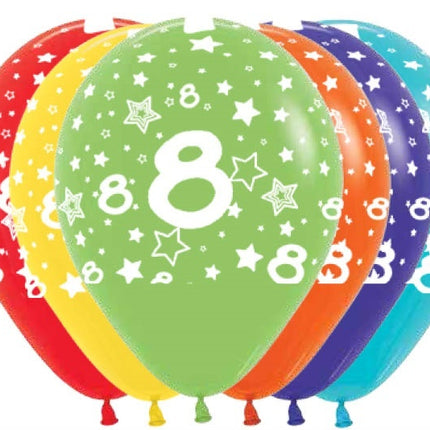 Ballons Nummer 8 Mix 30cm 25Stk