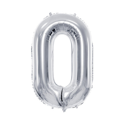0 Jahr Figur Ballon Silber Leer 72cm