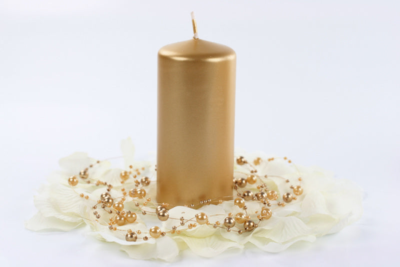 Stumpfe Kerze Gold Metallic 12cm 6 Stk.