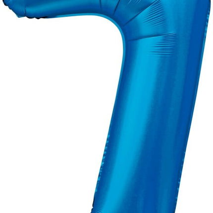 Blauer Figurenballon 7 Jahre Glanz 86cm