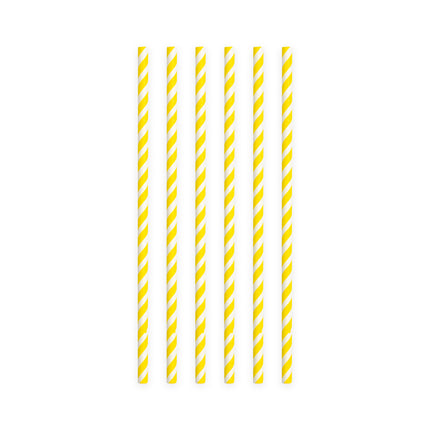 Papierstrohhalme Gelb Gestreift 19,7cm 20Stk
