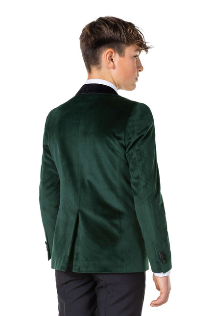Dunkelgrüner Samtblazer Junge Teen <tc>OppoSuits</tc>