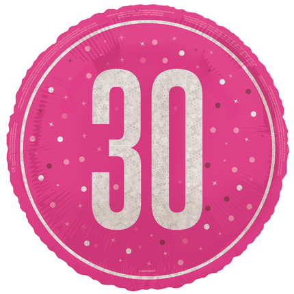 30 Jahre Helium Ballon Rosa Leer 45cm