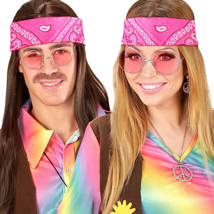 Hippie 60S Stirnband Rosa 55cm