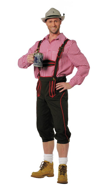 Lederhosen Schwarz Rot Männer