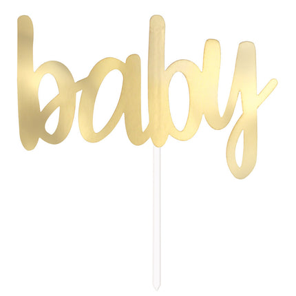 Tortenaufleger Baby Gold 15cm