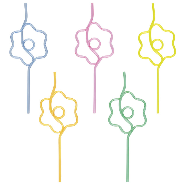 Bunte Strohhalme Blume 5 Stk.