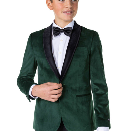 Dunkelgrüner Samtblazer Junge Teen <tc>OppoSuits</tc>