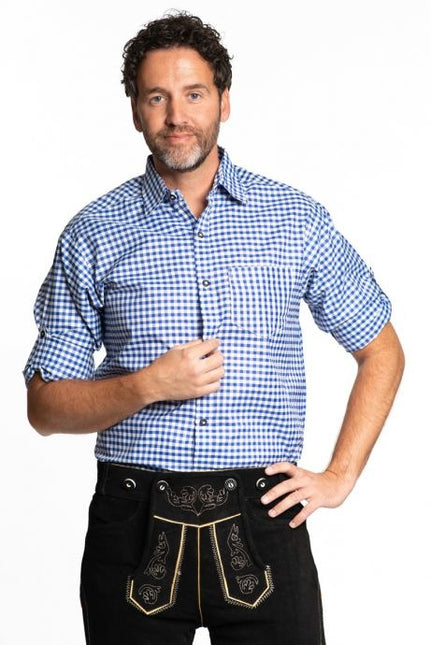Oktoberfest Bluse Männer Blau