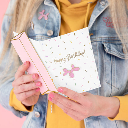 Grußkarte Happy Birthday Hund 14,8cm