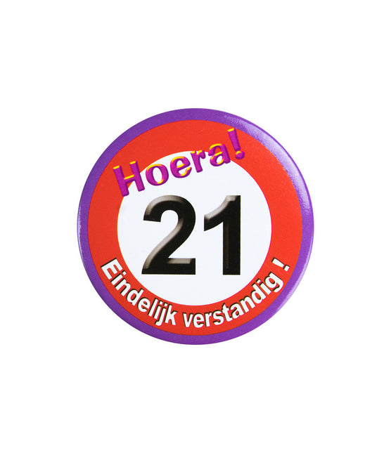 Button 21 Jahre Verkehrsschild 5,5cm