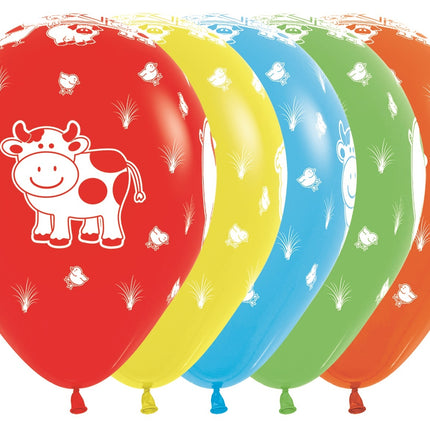 Ballons Bauernhof Tiere Mix 30cm 25Stk