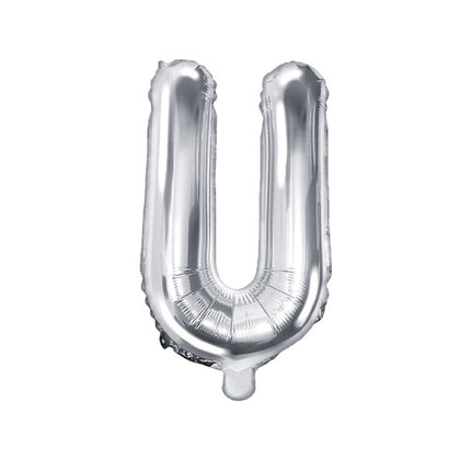 Folienballon Buchstabe U Silber Leer 35cm