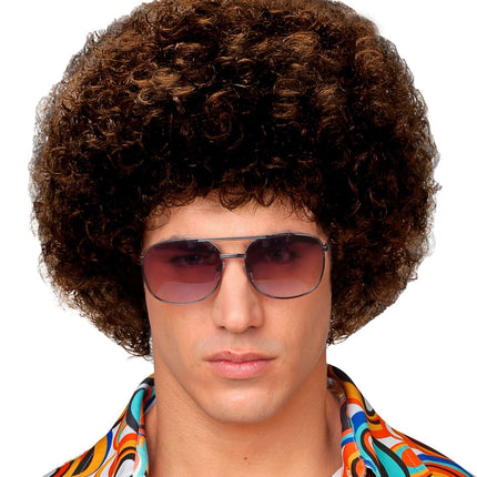 Braune Afro Unisex Perücke