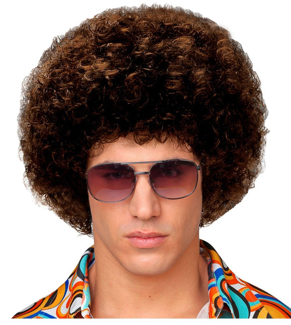 Braune Afro Unisex Perücke