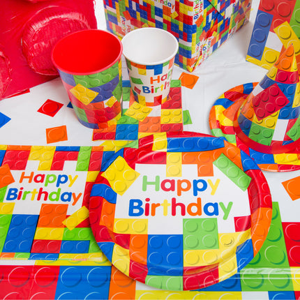 Lego Teller Happy Birthday 23cm 8Stück