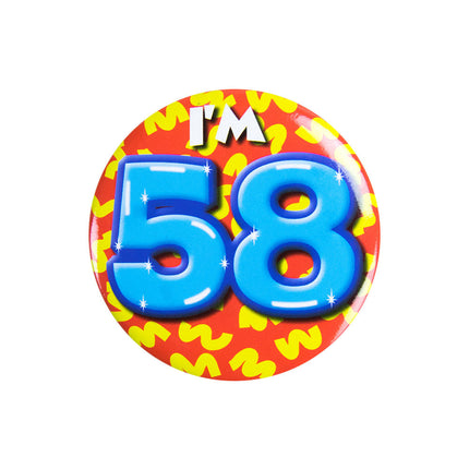 Ich bin 58 Button 58 Jahre 5.5cm