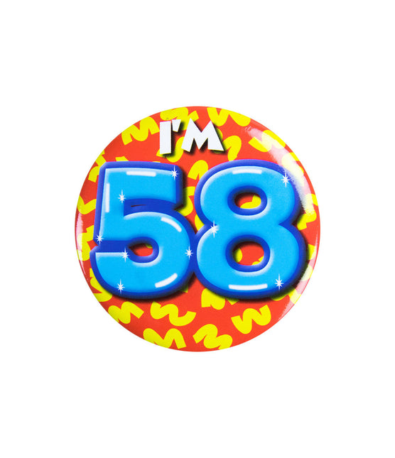 Ich bin 58 Button 58 Jahre 5.5cm