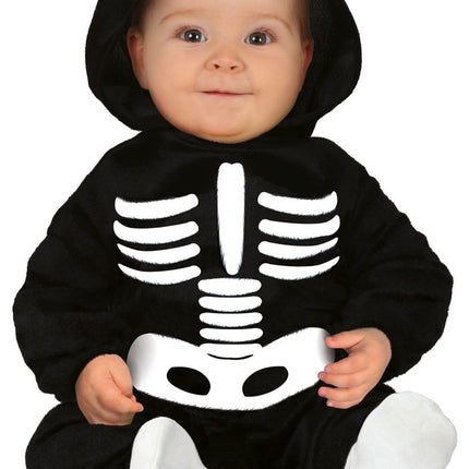 Skelett Halloween Kostüm Baby Schwarz und Weiß