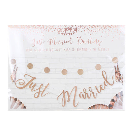 Rose Gold Girlande Just Married 1.5m