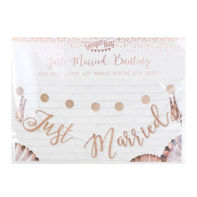 Rose Gold Girlande Just Married 1.5m