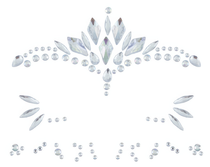 Gesichtsaufkleber Diamanten Silber