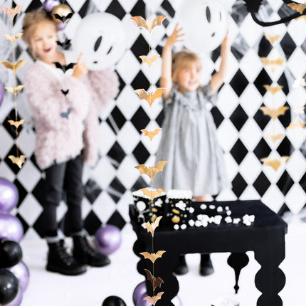 Halloween Schleuder Fledermaus Gold 1,5m
