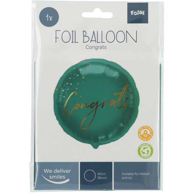 Heliumballon Congrats Grün Leer 45cm