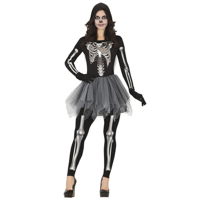 Skelett Halloween Kostüm Damen Tutu