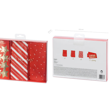 Adventskalender-Taschen Rot