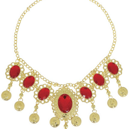 Halskette Gold Rote Diamanten