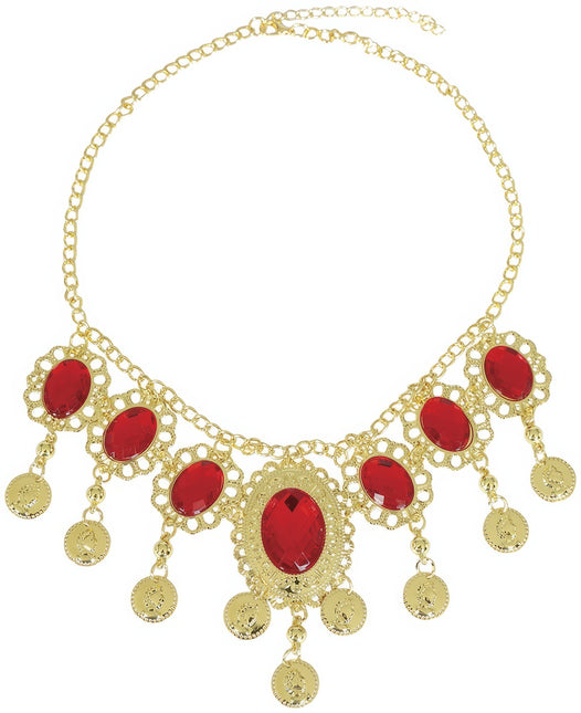 Halskette Gold Rote Diamanten