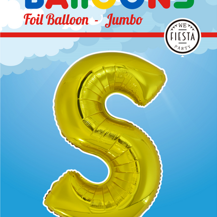Folienballon Buchstabe S Gold XL 102cm leer