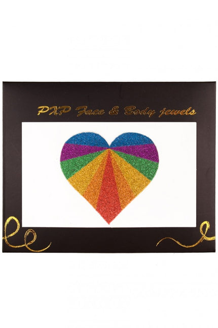 PXP Gesichtsaufkleber Face Jewels Rainbow Heart