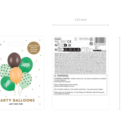Dinosaurier Ballons Grün 30cm 6Stk