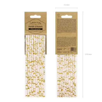 Papierstrohhalme Rosa Gold 19,5cm 10 Stk.