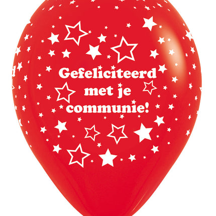 Ballons Kommunion Sterne Rot 30cm 25Stk