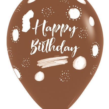 Ballons Happy Birthday Terra Natural Mix 30cm 25pcs
