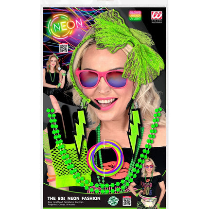 Neon 80S Accessoire Set Grün 5 Stück