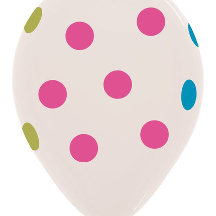 Ballons Neon Polka Dots Kristallklar 30cm 25Stk