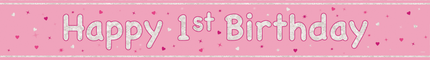 Happy 1St Birthday Banner Hellrosa 2.74m
