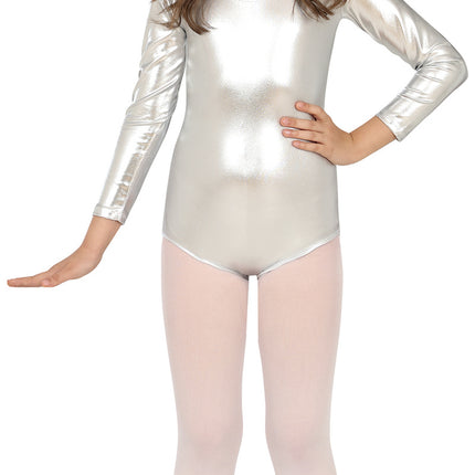 Trikot für Mädchen Silber Metallic
