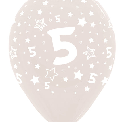 Ballons Nummer 5 Kristallklar 30cm 25Stk