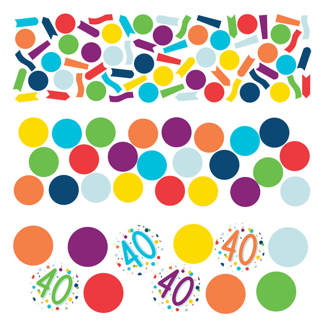 Tischkonfetti 40 Jahre Bunt 34g