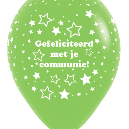 Ballons Kommunion Sterne Lindgrün 30cm 25Stk