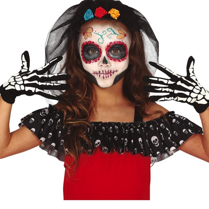 Halloween Skelett Handschuhe Kind