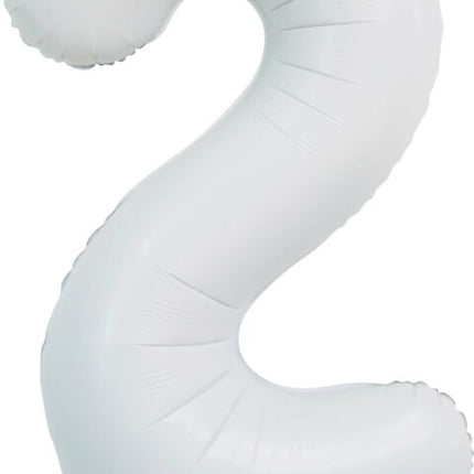 Weißer Zahlenballon 2 Jahre Glanz 86cm