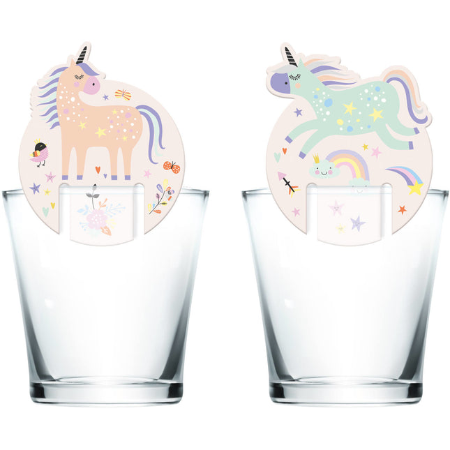 Einhorn Glasmarker Regenbögen 6 Stk.