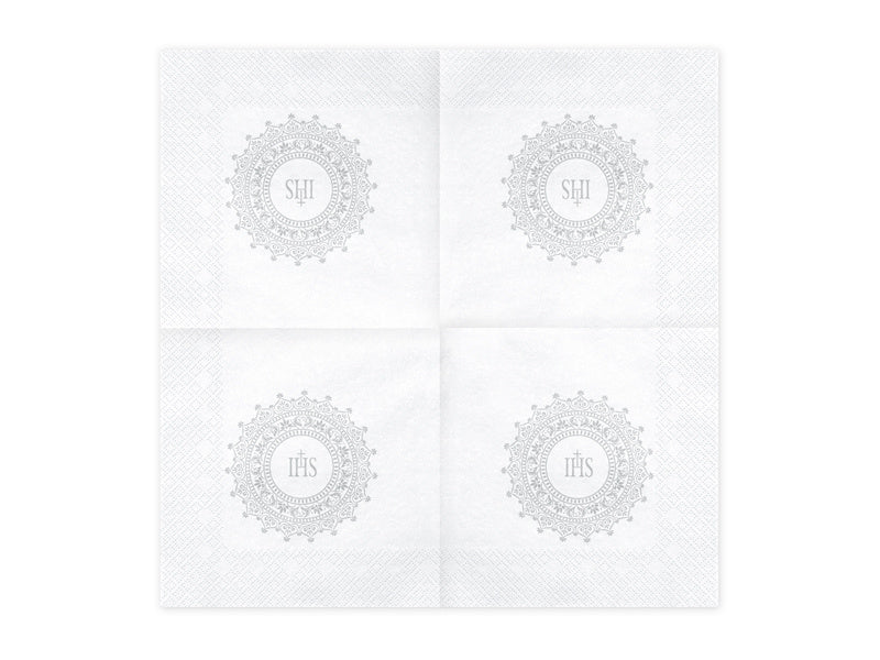 Kommunionsservietten Silber 33cm 20Stück